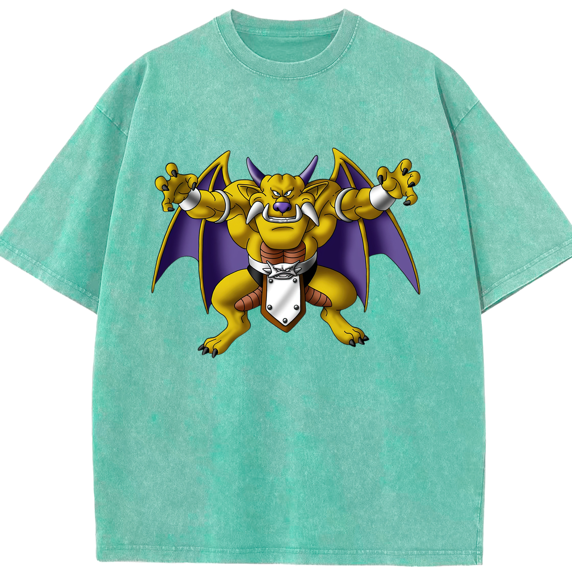 （画像用） ドラゴンクエスト Doragon Kuesuto Dragon Quest 綿100% ヴィンテージ風 半袖Tシャツ（フロントプリント）